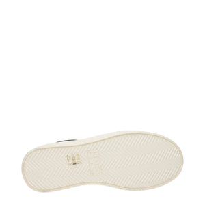 Schwarze Leder-Sneaker mit niedrigem Schaft