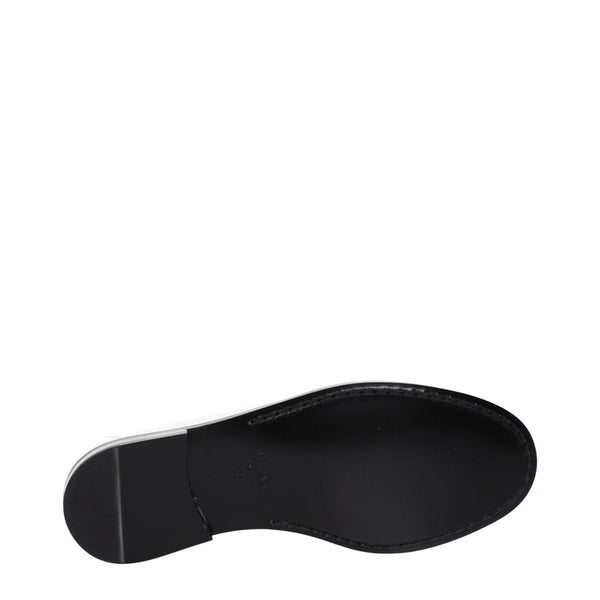 Weiße Leder Slipper