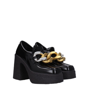 Schwarze Plateau-Loafer aus Leder