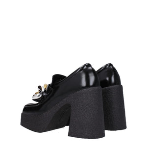 Schwarze Plateau-Loafer aus Leder