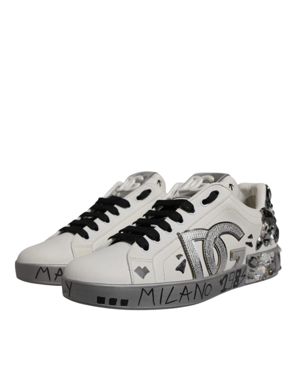 Weiß Crystal Logo Portofino Turnschuhe Schuhe
