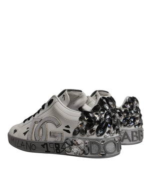 Weiß Crystal Logo Portofino Turnschuhe Schuhe