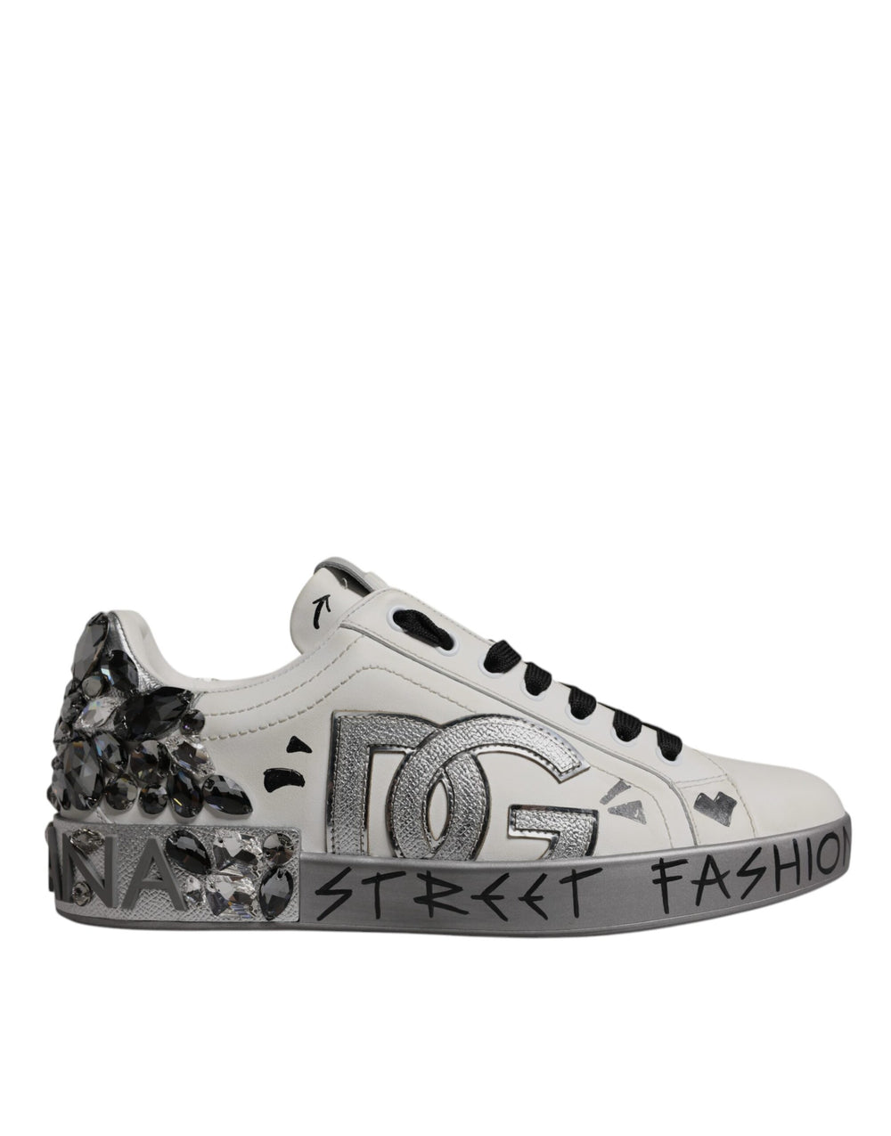Weiß Crystal Logo Portofino Turnschuhe Schuhe
