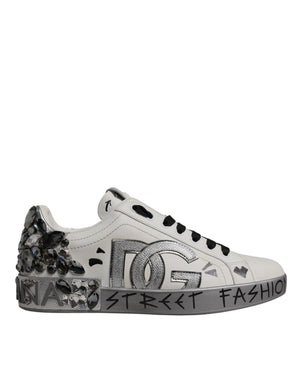 Weiß Crystal Logo Portofino Turnschuhe Schuhe
