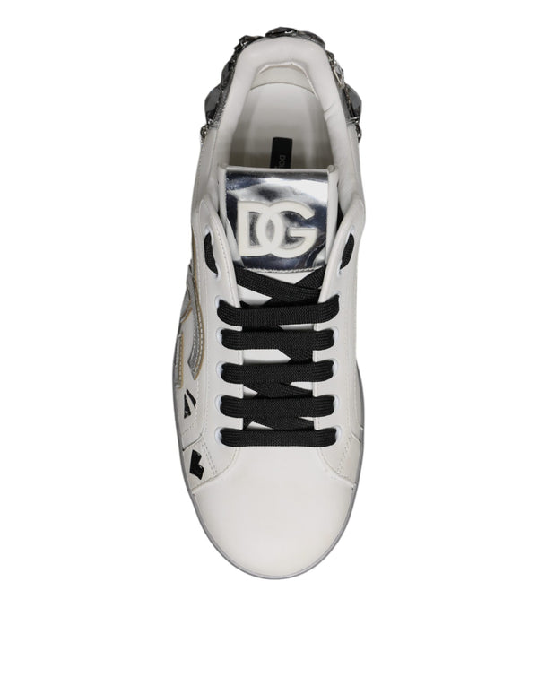 Weiß Crystal Logo Portofino Turnschuhe Schuhe