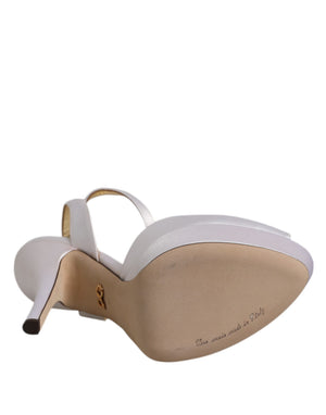 Weiß Satin Plateau Heels Sandalen Schuhe