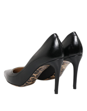 Schwarz Kalbsleder Stiletto Heels Pumps Schuhe