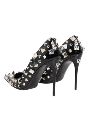 Schwarz Kristalle Nieten Stiletto Pumps Schuhe