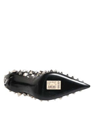 Schwarz Kristalle Nieten Stiletto Pumps Schuhe