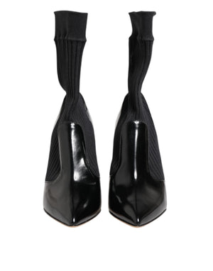 Schwarz Stretch Stilettos Booties Socken Schuhe