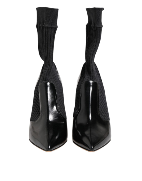 Schwarz Stretch Stilettos Booties Socken Schuhe