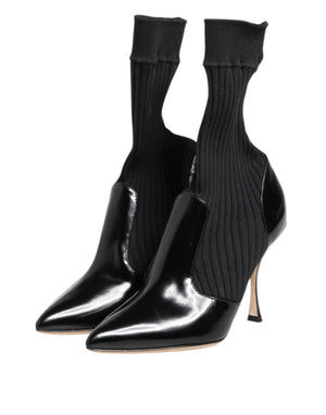 Schwarz Stretch Stilettos Booties Socken Schuhe