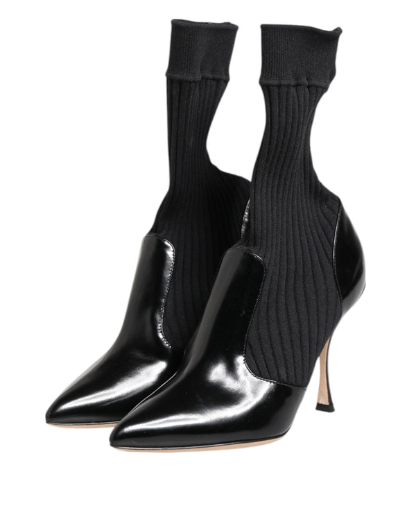 Schwarz Stretch Stilettos Booties Socken Schuhe