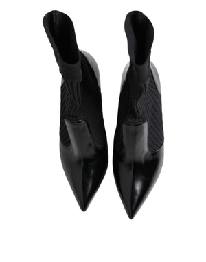 Schwarz Stretch Stilettos Booties Socken Schuhe