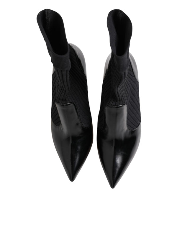 Schwarz Stretch Stilettos Booties Socken Schuhe