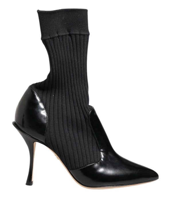 Schwarz Stretch Stilettos Booties Socken Schuhe