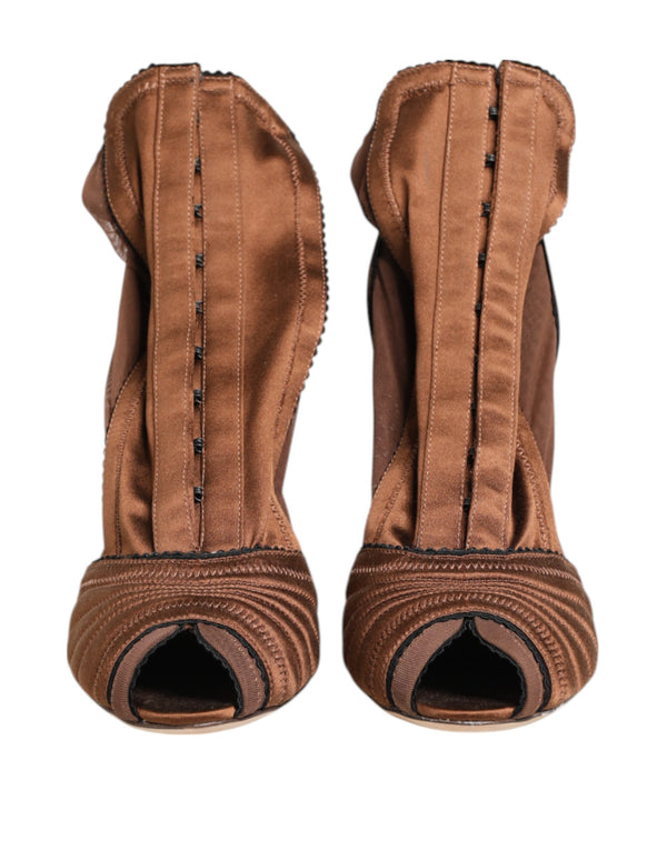 Braune Bette Hochhackige Stiefeletten Schuhe