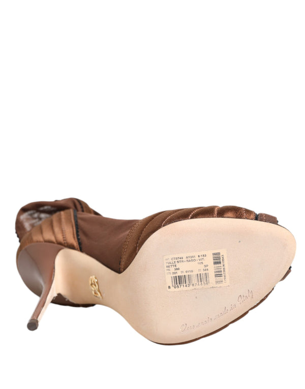 Braune Bette Hochhackige Stiefeletten Schuhe