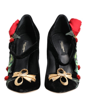 Schwarz Rosen Kristall Brosche Mary Jane Schuhe