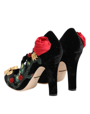 Schwarz Rosen Kristall Brosche Mary Jane Schuhe