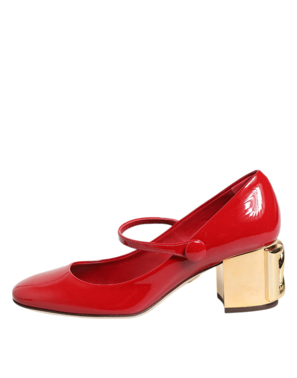 Rote Leder DG Logo Absätze Sandalen Schuhe