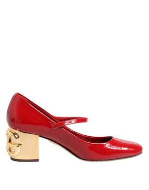 Rote Leder DG Logo Absätze Sandalen Schuhe