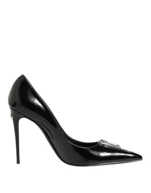 Schwarz Lackleder Reißverschluss Heels Pumps Schuhe
