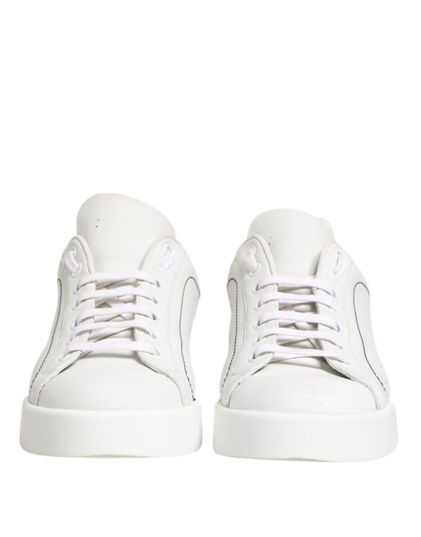 Weiß Gold Leder Low Top Sneakers Schuhe