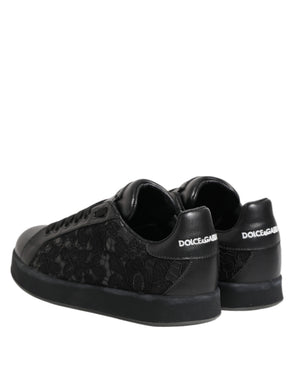 Schwarz Floral Spitze Low Top Sneakers Schuhe