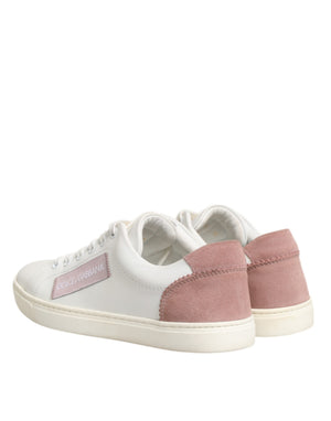 Weiß Rosa Leder Low Top Turnschuhe Schuhe