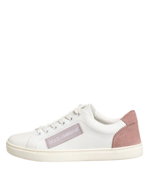 Weiß Rosa Leder Low Top Turnschuhe Schuhe