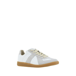 Weiße Gummisohle Sneakers mit niedrigem Schaft