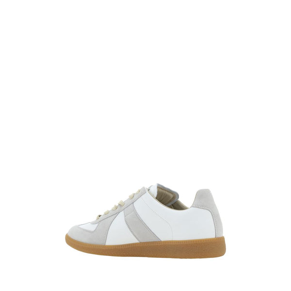 Weiße Gummisohle Sneakers mit niedrigem Schaft