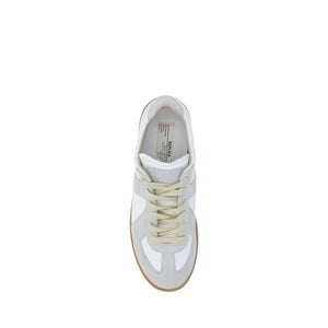 Weiße Gummisohle Sneakers mit niedrigem Schaft