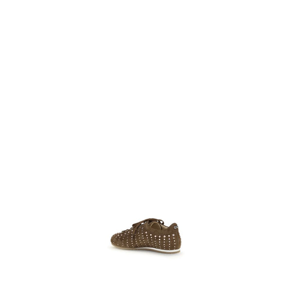 Braune Kalbsleder Bos Taurus Sneakers mit niedrigem Schaft