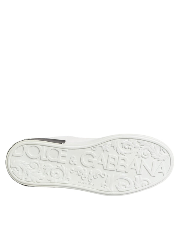 Weiß Schwarz Leder Portofino Sneaker Schuhe