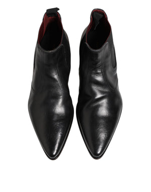 Schwarzer Chelsea Slip On Männer Ankle Boots Schuhe