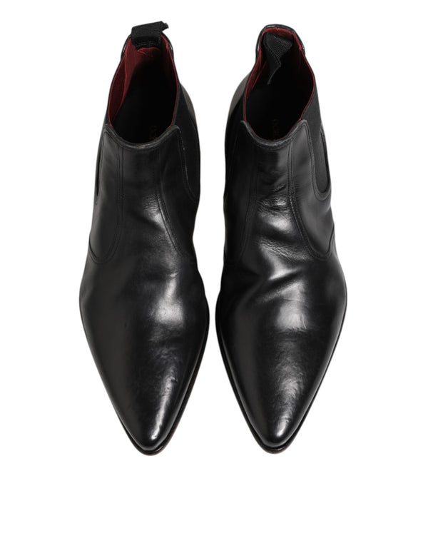 Schwarzer Chelsea Slip On Männer Ankle Boots Schuhe