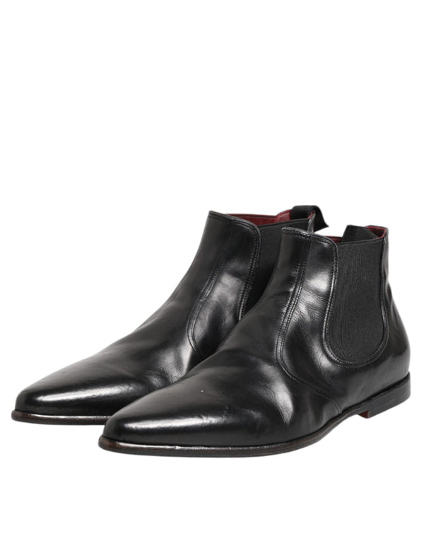 Schwarzer Chelsea Slip On Männer Ankle Boots Schuhe