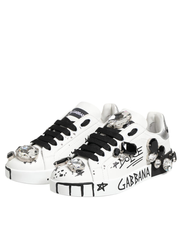 Weiß Portofino Kristall Turnschuhe Schuhe