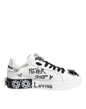 Weiß Portofino Kristall Turnschuhe Schuhe