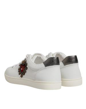 Weiß Sacred Heart Männer Low Top Turnschuhe Schuhe