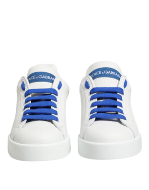 Weiß Blau Leder Low Top Turnschuhe Schuhe