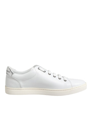 Weiß Crown Bee Leder Low Top Turnschuhe Schuhe