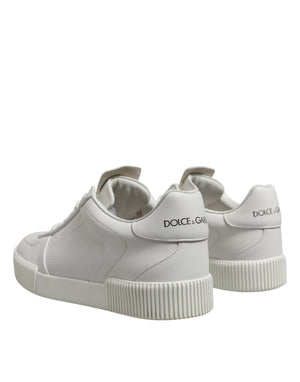 Weiß Miami Leder Low Top Turnschuhe Schuhe