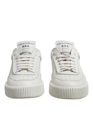 Weiß Miami Leder Low Top Turnschuhe Schuhe