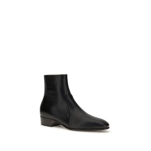 Schwarze Ziegenleder-Stiefeletten