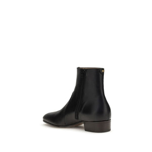 Schwarze Ziegenleder-Stiefeletten