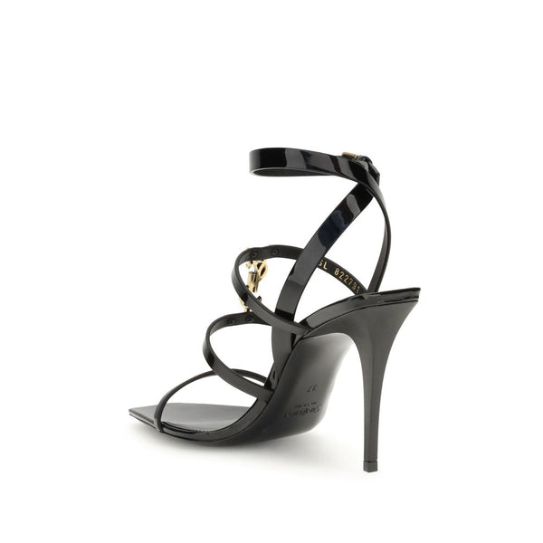 Schwarze Kalbshaut Bos Taurus Stiletto-Sandalen