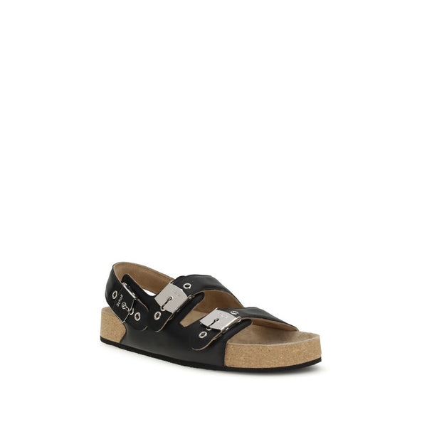 Schwarze Kalbsleder Bos Taurus Sandalen